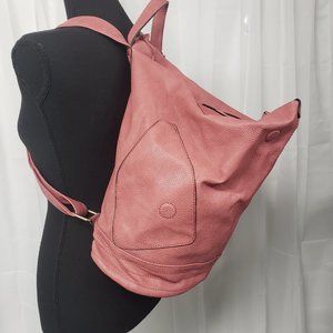 Pink Faux Leather Backpack Purse